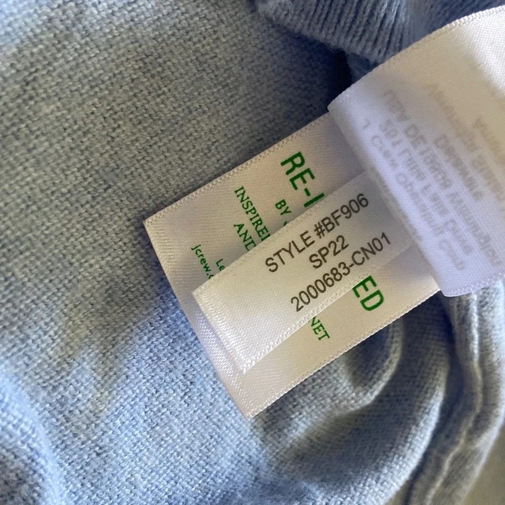 J. Crew blue cotton-cashmere sweater, Sz Medium.